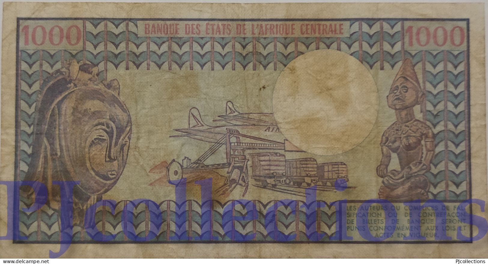 CENTRAL AFRICA REPUBLIC 1000 FRANCS 1982 PICK 10 VF - Repubblica Centroafricana