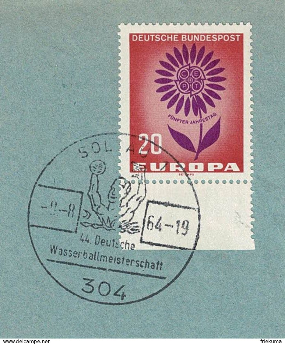 Deutsche Bundespost 1964, Sonderstempel Wasserballmeisterschaft Soltau - Wasserball