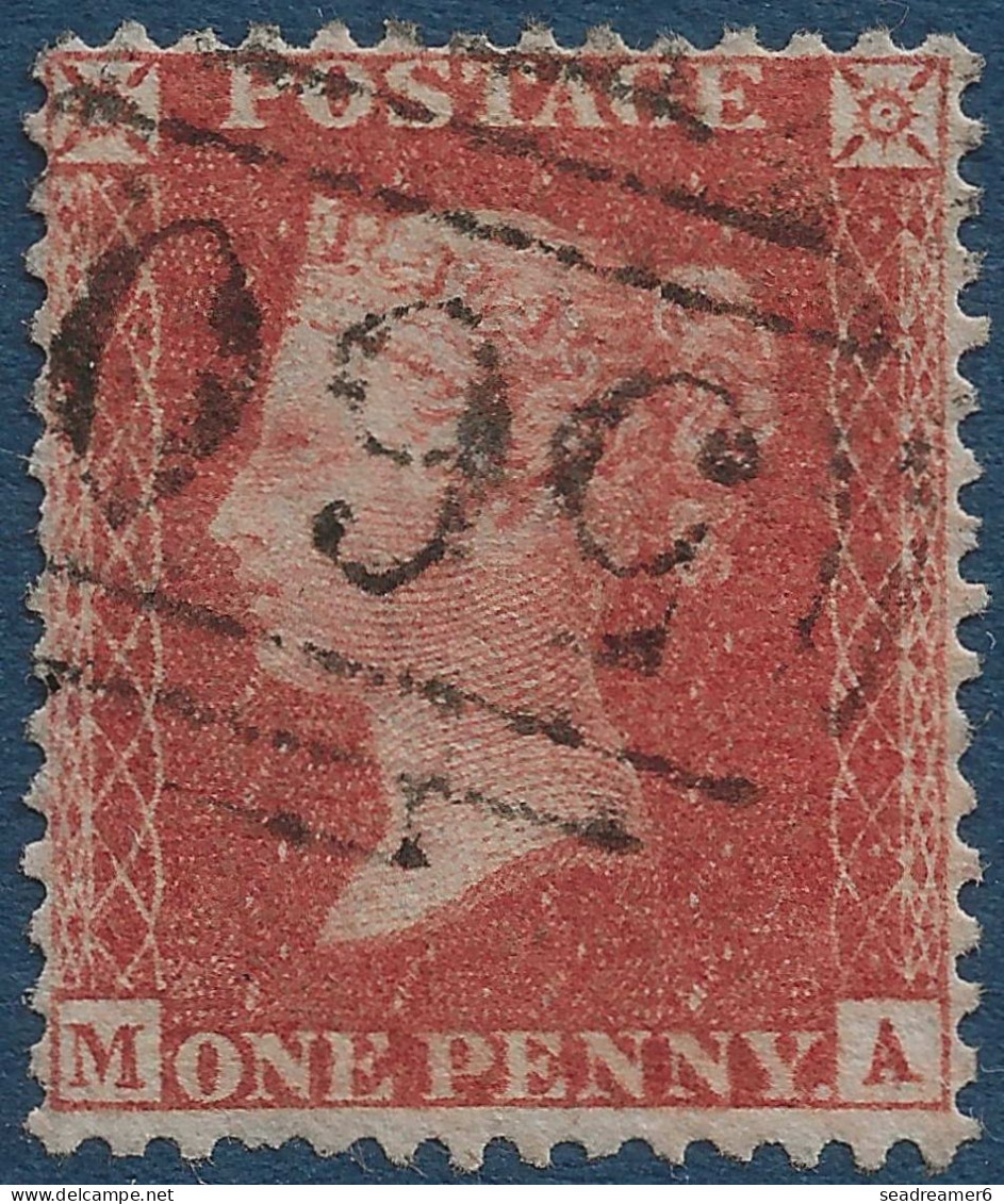 Grande Bretagne N°14 1 Pence Rouge Orangé (Position MA) Oblitéré GC 560 De NEWPORT TTB - Gebraucht