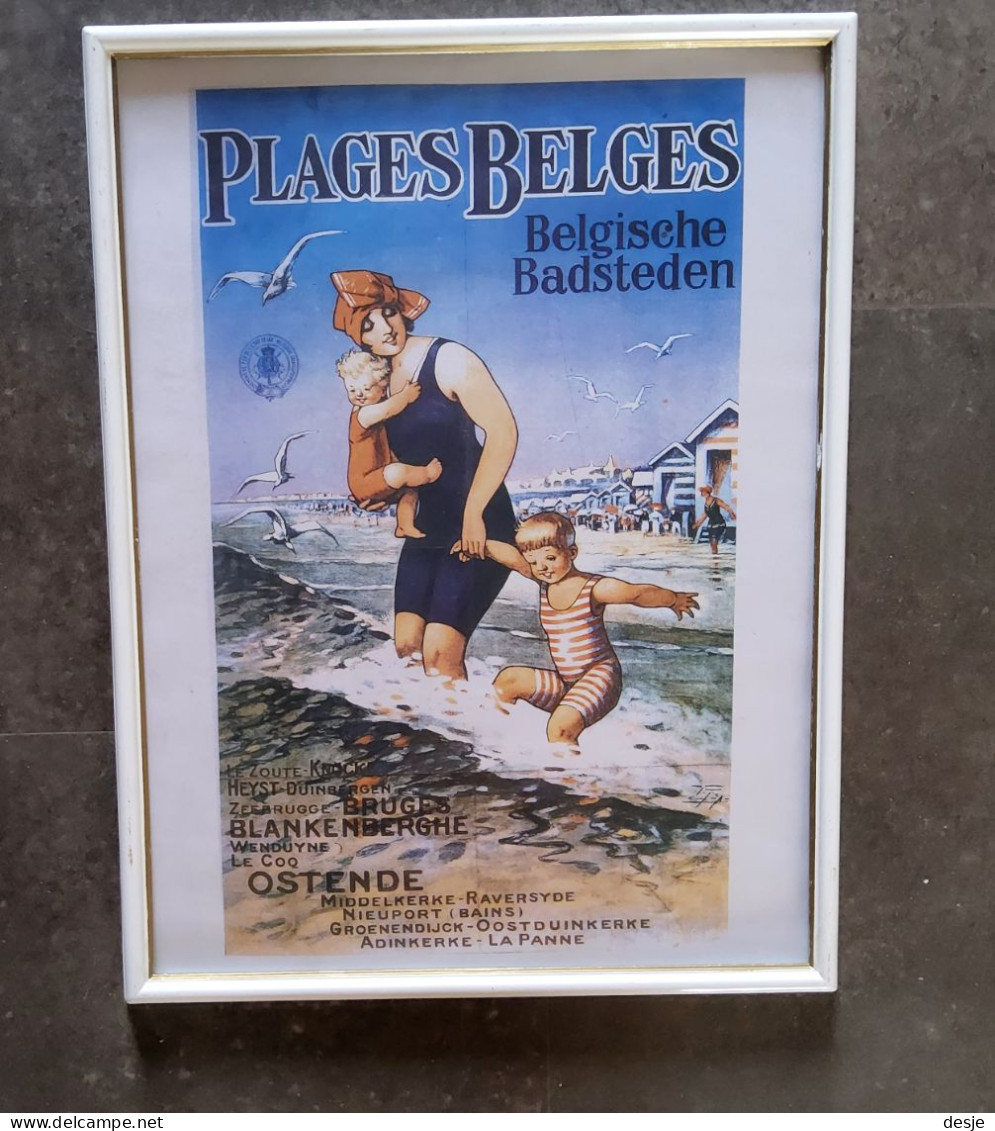 Affiche Belgische Badsteden Door De NMBS. - Meise