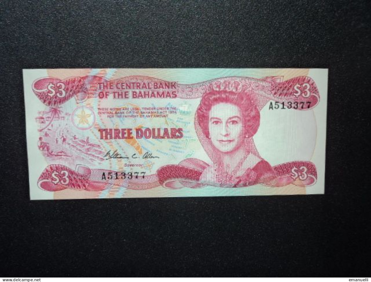 BAHAMAS * : 3 DOLLARS   L.1974 (1984)   P 44a      NEUF - Bahamas