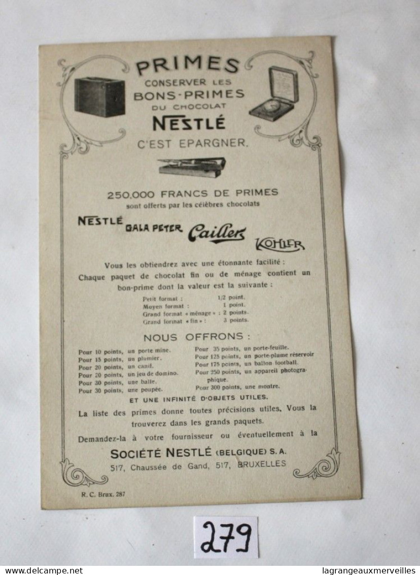 C279 Ancien Buvard - 1930 - Nestlé - Très RARE - Les Fables De Nestlé - La Chatte Et Les Piverts - N