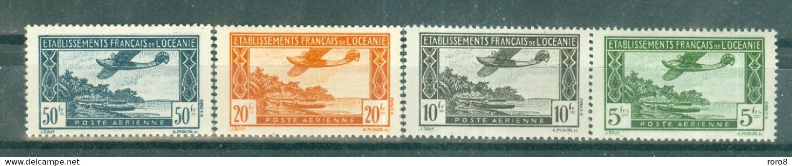 Ets FRANCAIS De L'OCEANIE - P.A. N°14*à 17* MH Trace De Charnière - SCAN DU VERSO. Type De 1934 Sans R.F. - Otros - Oceanía