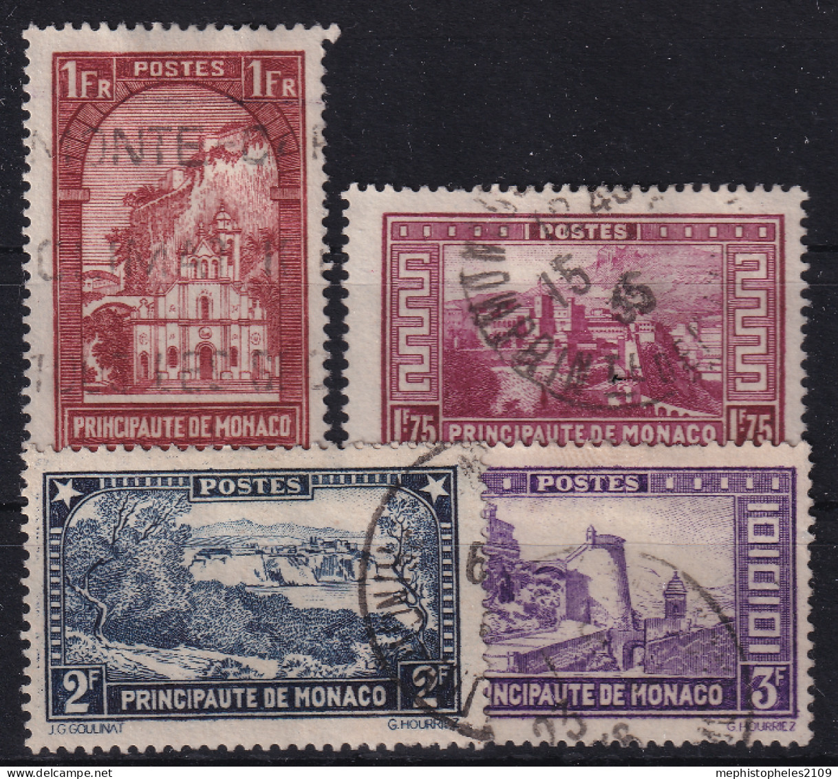 MONACO 1932-37 - Canceled - Sc# 120, 124, 125, 126 - Gebraucht