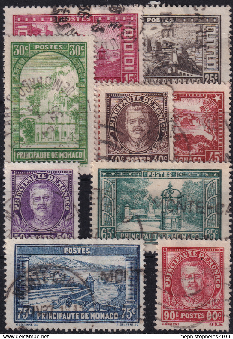 MONACO 1932-37 - Canceled - Sc# 110, 112-119 - Used Stamps