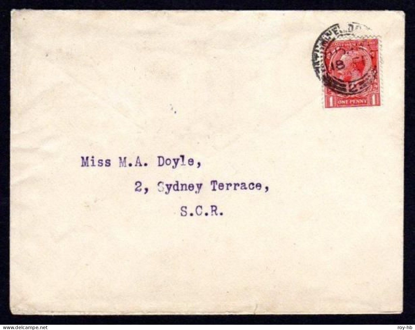 1922 Transition Period: Geo.V 1d Red Used On A Local Dublin Printed Matter Cover 18 FE / 22 - Prefilatelia