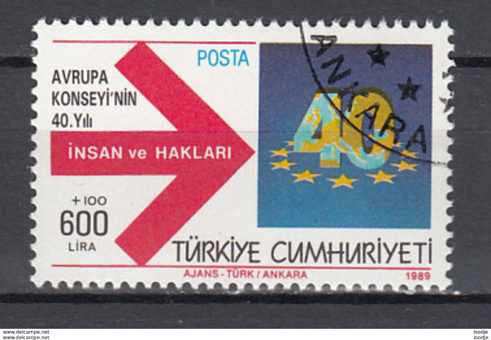 Turkije Mi 2856 Europa  40 Jaar Gestempeld - Gebraucht