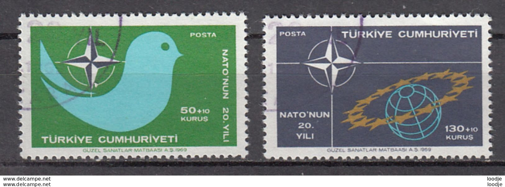 Turkije Mi 2120,2121 Nato Gestempeld - Usati