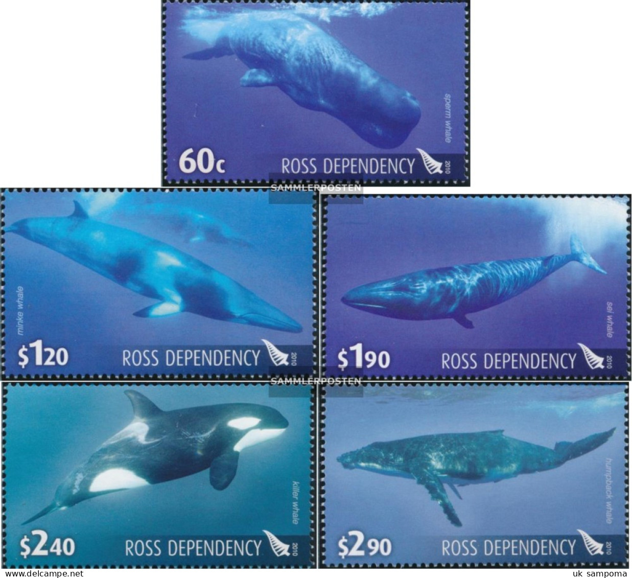 Ross-Area 119A-123A (complete Issue) Unmounted Mint / Never Hinged 2010 Whales - Unused Stamps