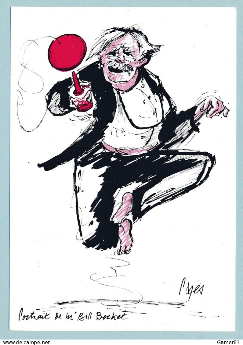 Dessin Original De Raymond Pagès - Portrait De Mr Bill Bocket - Pages