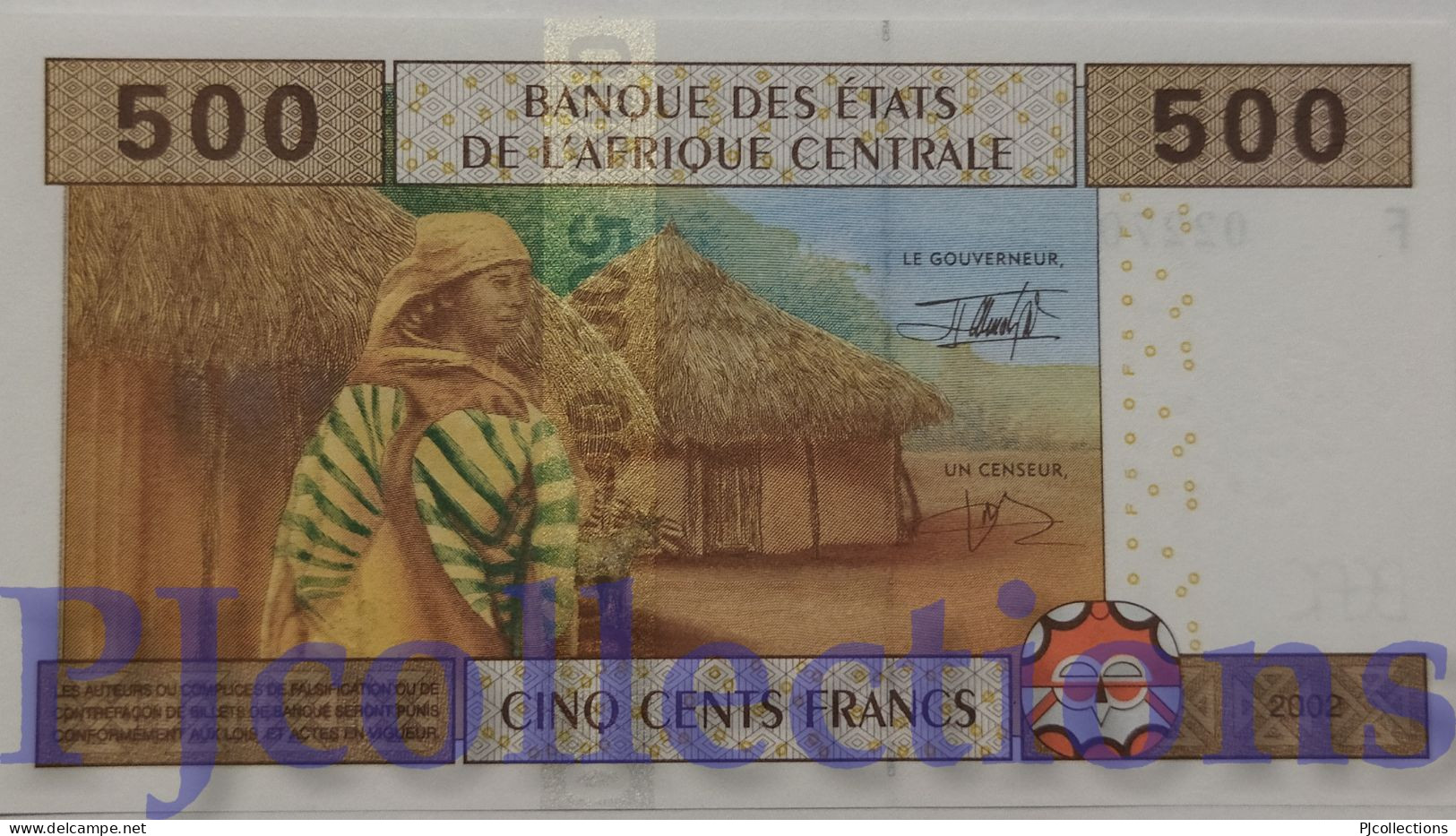 CENTRAL AFRICAN STATES 500 FRANCS 2002 PICK 506Fa UNC - República Centroafricana