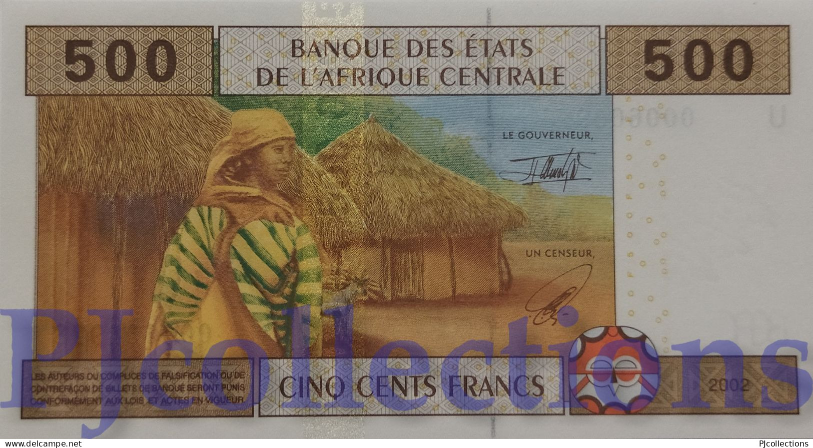 CENTRAL AFRICAN STATES 500 FRANCS 2002 PICK 206Ua UNC - Centraal-Afrikaanse Republiek