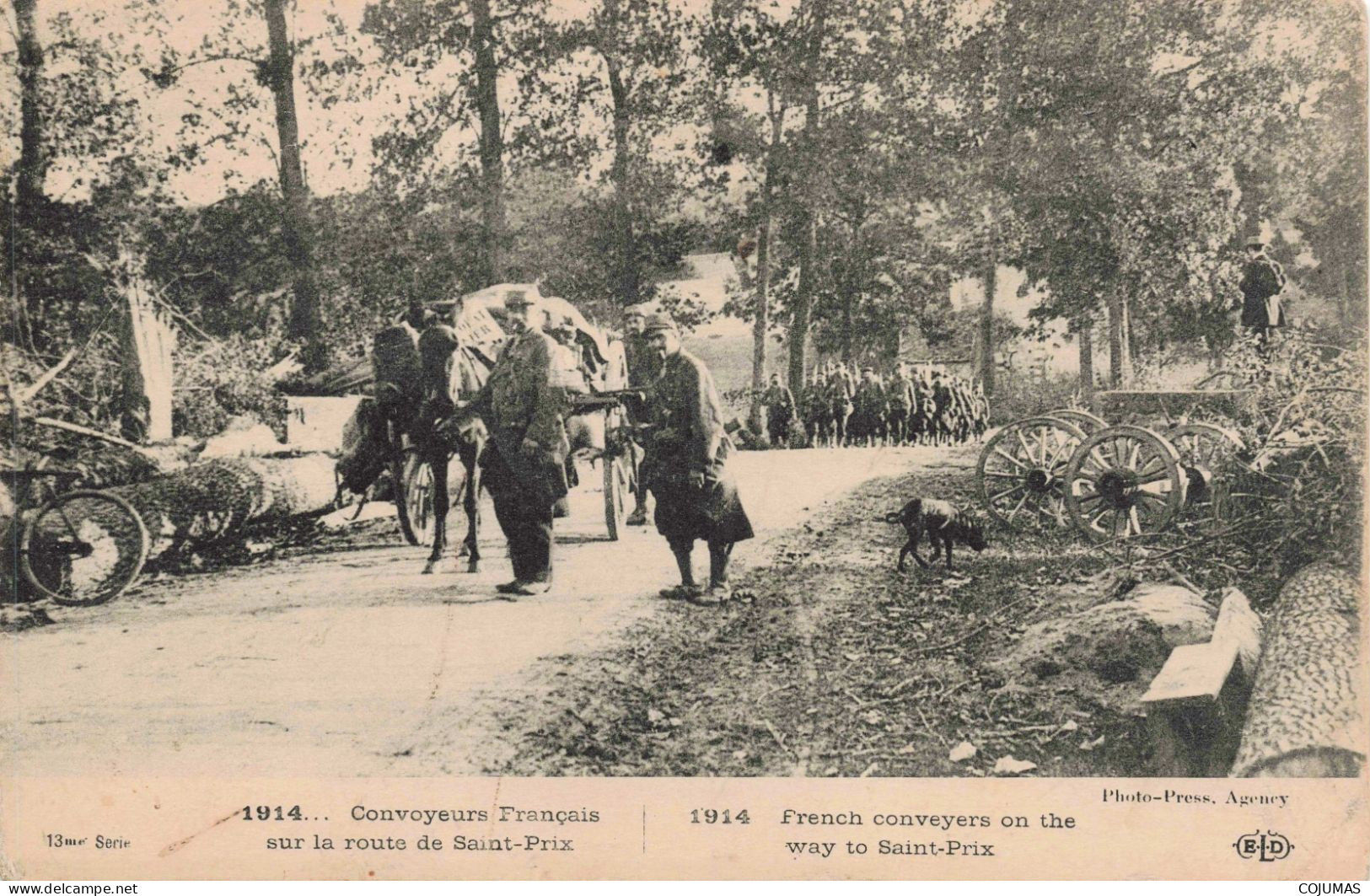 95 - SAINT PRIX - S18815 - Convoyeurs Français Sur La Route De Saint Prix - Militaires - Saint-Prix