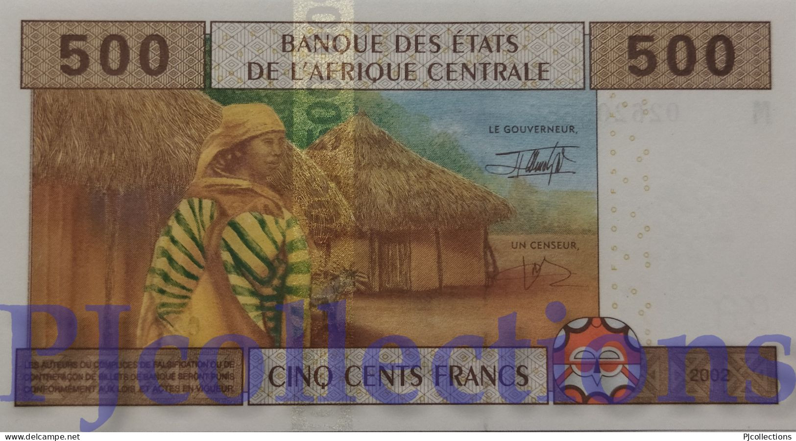 CENTRAL AFRICAN STATES 500 FRANCS 2002 PICK 306Ma UNC - Centrafricaine (République)