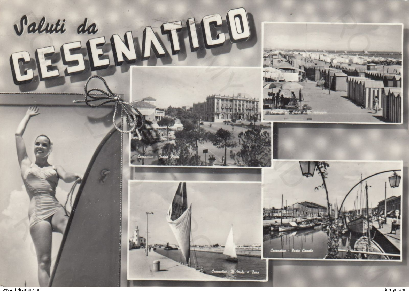 CARTOLINA  CESENATICO,CESENA,EMILIA ROMAGNA-SALUTI DA CESENATICO-MARE,SOLE,ESTATE,VACANZA,BELLA ITALIA,VIAGGIATA 1959 - Cesena