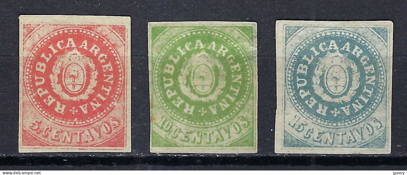 ARGENTINE Ca.1862-64: Les Y&T 5d,6c,7d Neufs(*), Réimpression (?), Petit Prix - Ungebraucht