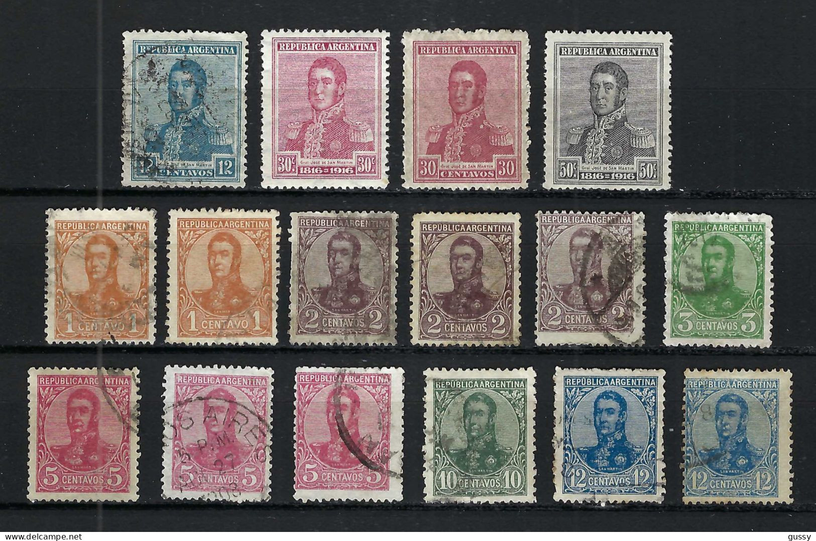ARGENTINE Ca.1908-09: Lot D'obl. - Used Stamps