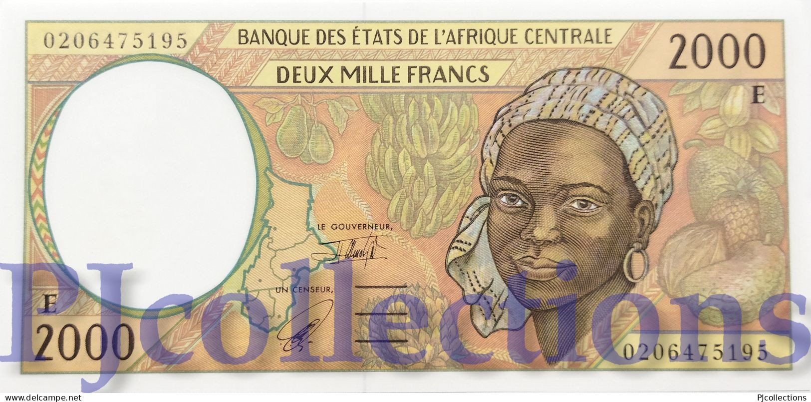 CENTRAL AFRICAN STATES 2000 FRANCS 2002 PICK 203Eh UNC - Centraal-Afrikaanse Republiek