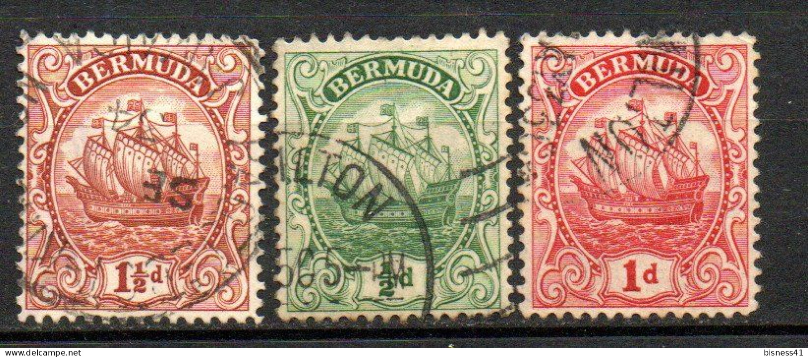 Col33 Colonie Britannique Amérique Nord Bermudes 1910 N° 38 à 40 Oblitéré Cote : 2,50€ - Bermuda