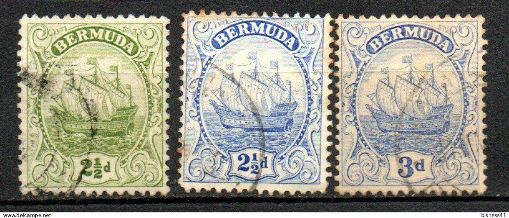 Col33 Colonie Britannique Amérique Nord Bermudes 1922 N° 77 à 79 Oblitéré Cote : 30,00€ - Bermuda