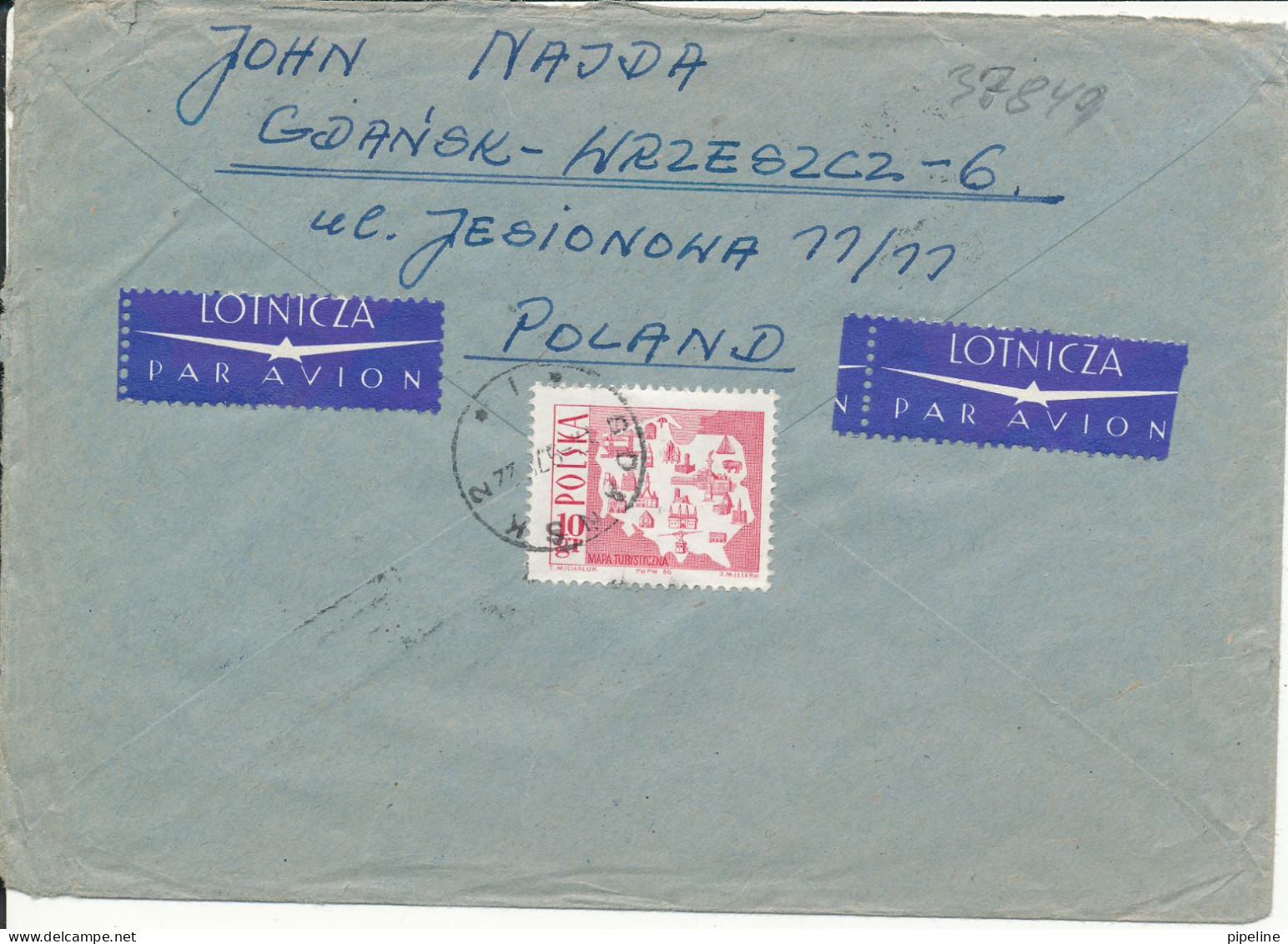 Poland Cover Sent Air Mail To Sweden Gdansk 17-9-1970 Topic Stamps On Front And Backside Of The Cover - Lettres & Documents