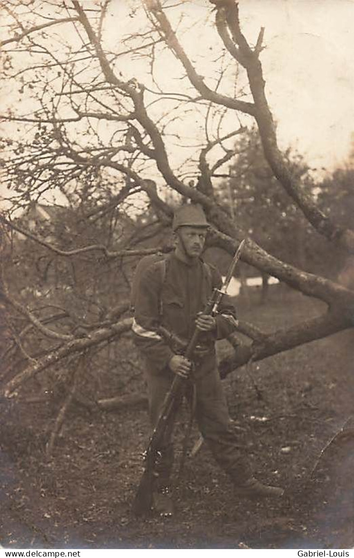 Carte-Photo Armée Suisse Militaria Schweizer Armee Militär Soldaten Mousqueton Baïllonnette Karabinerhaken Bajonett - Autres & Non Classés