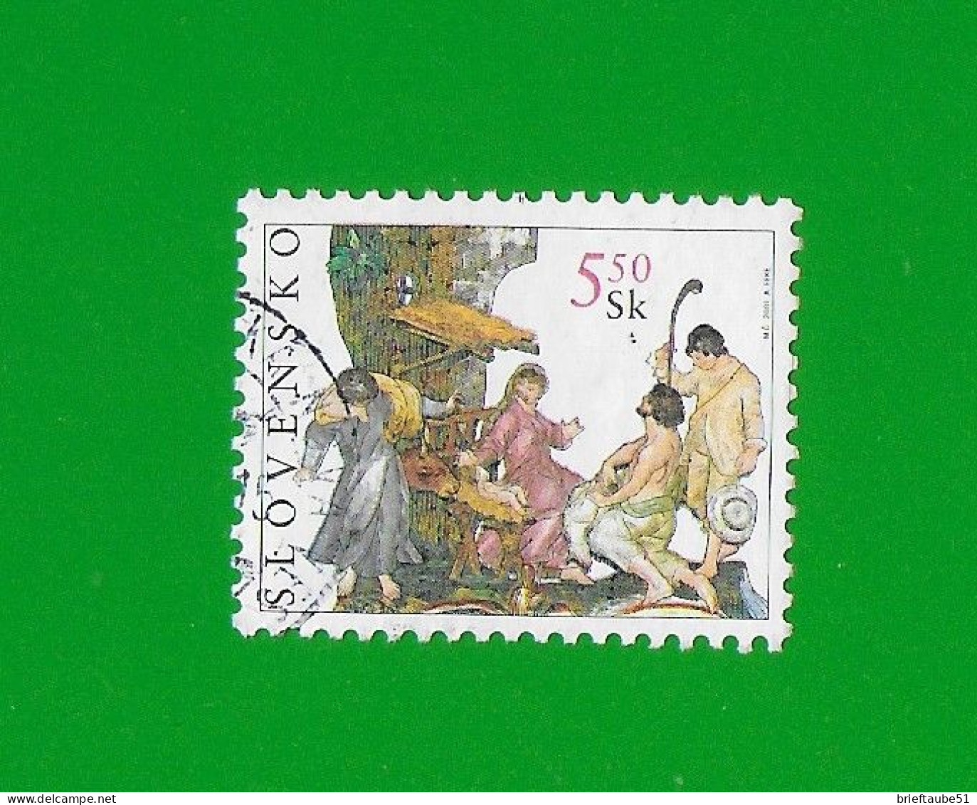 SLOVAKIA REPUBLIC 2001 Gestempelt°Used/Bedarf  MiNr. 413  #  "Weihnachten" - Gebruikt