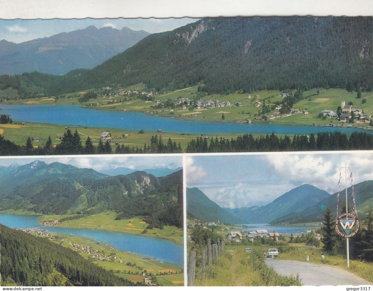 D805) WEIßENSEE In Kärnten - Mit Oberdorf - Gatschach Und Techendorf - - Dreibild AK - Weissensee