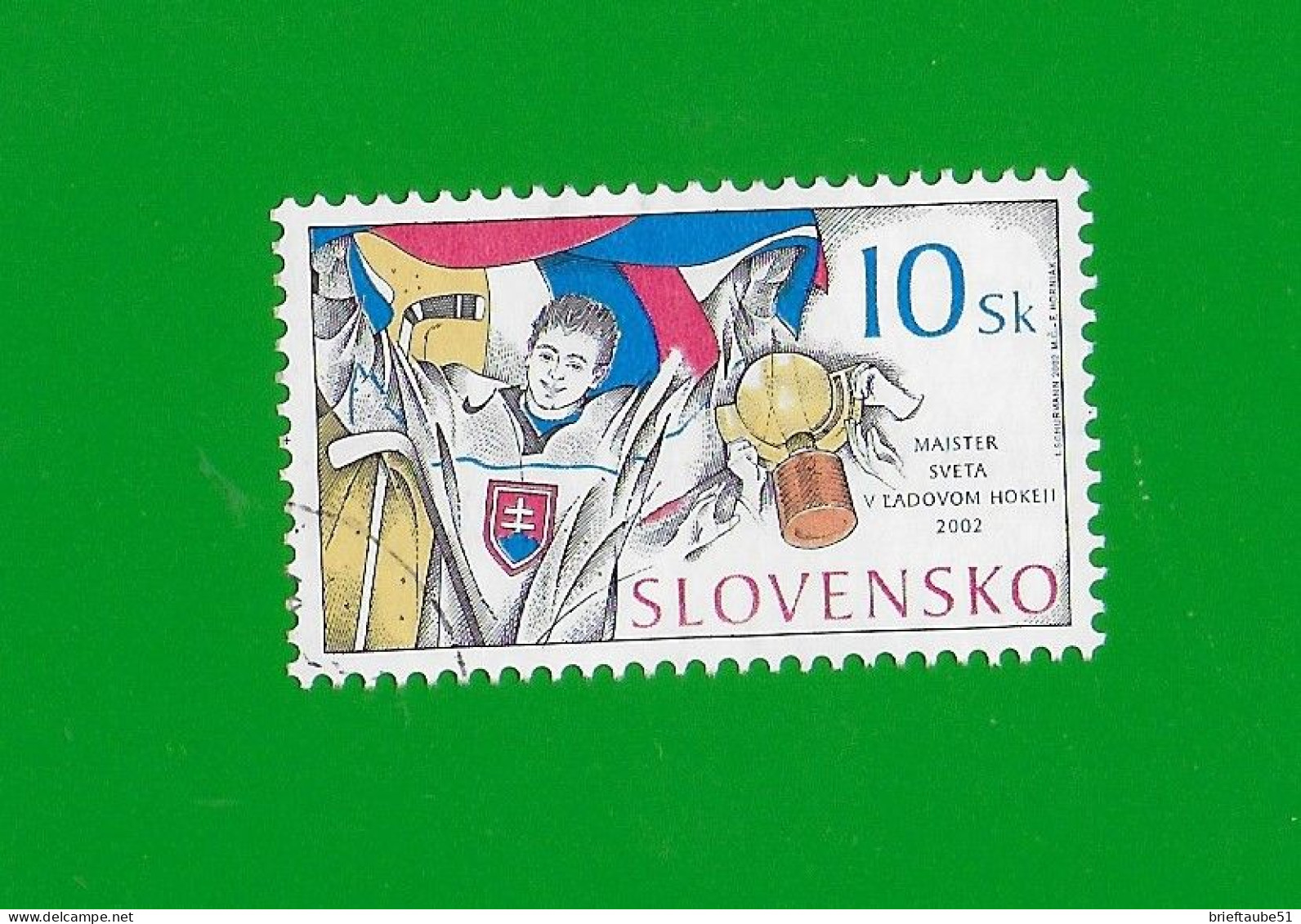 SLOVAKIA REPUBLIC 2002 Gestempelt°Used/Bedarf  MiNr. 432  #  "Eishockey - WM In Schweden # Goldmedaille" - Usati