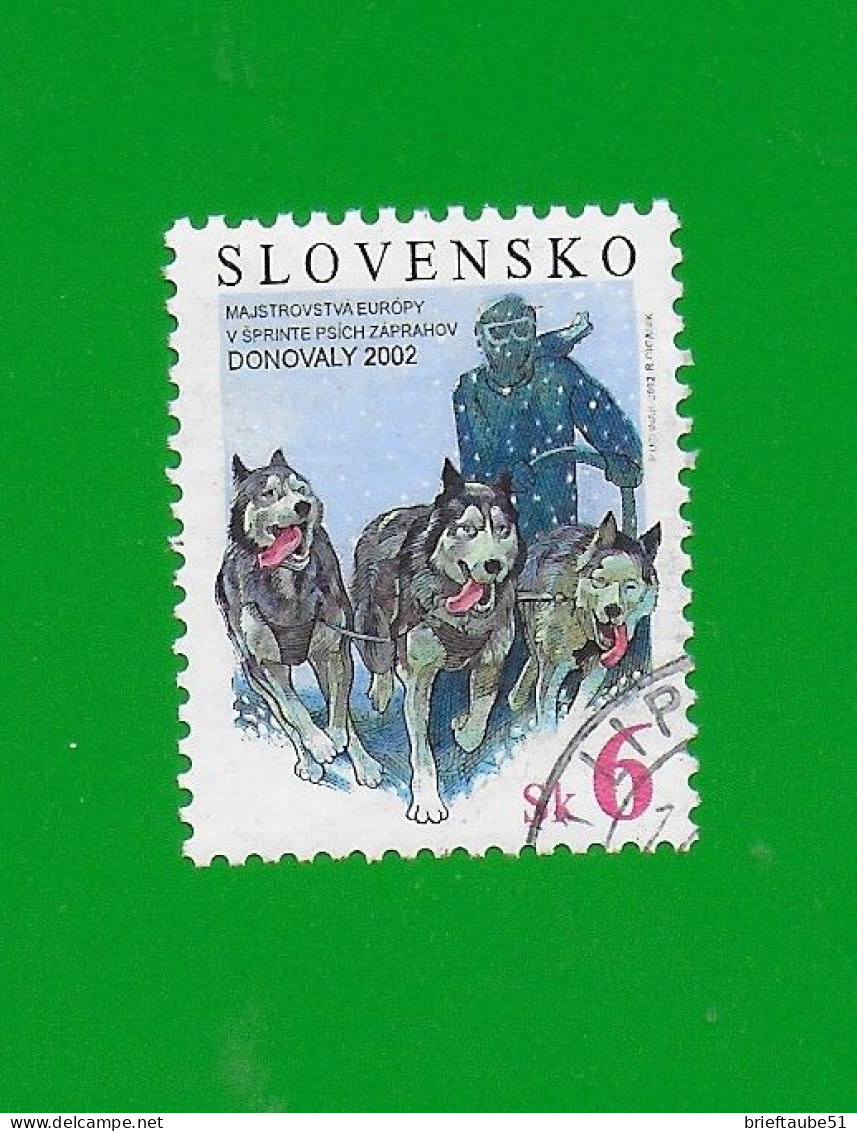 SLOVAKIA REPUBLIC 2002 Gestempelt°Used/Bedarf  MiNr. 417  #  "Hundeschlitten - EM  # Hundegespann" - Oblitérés