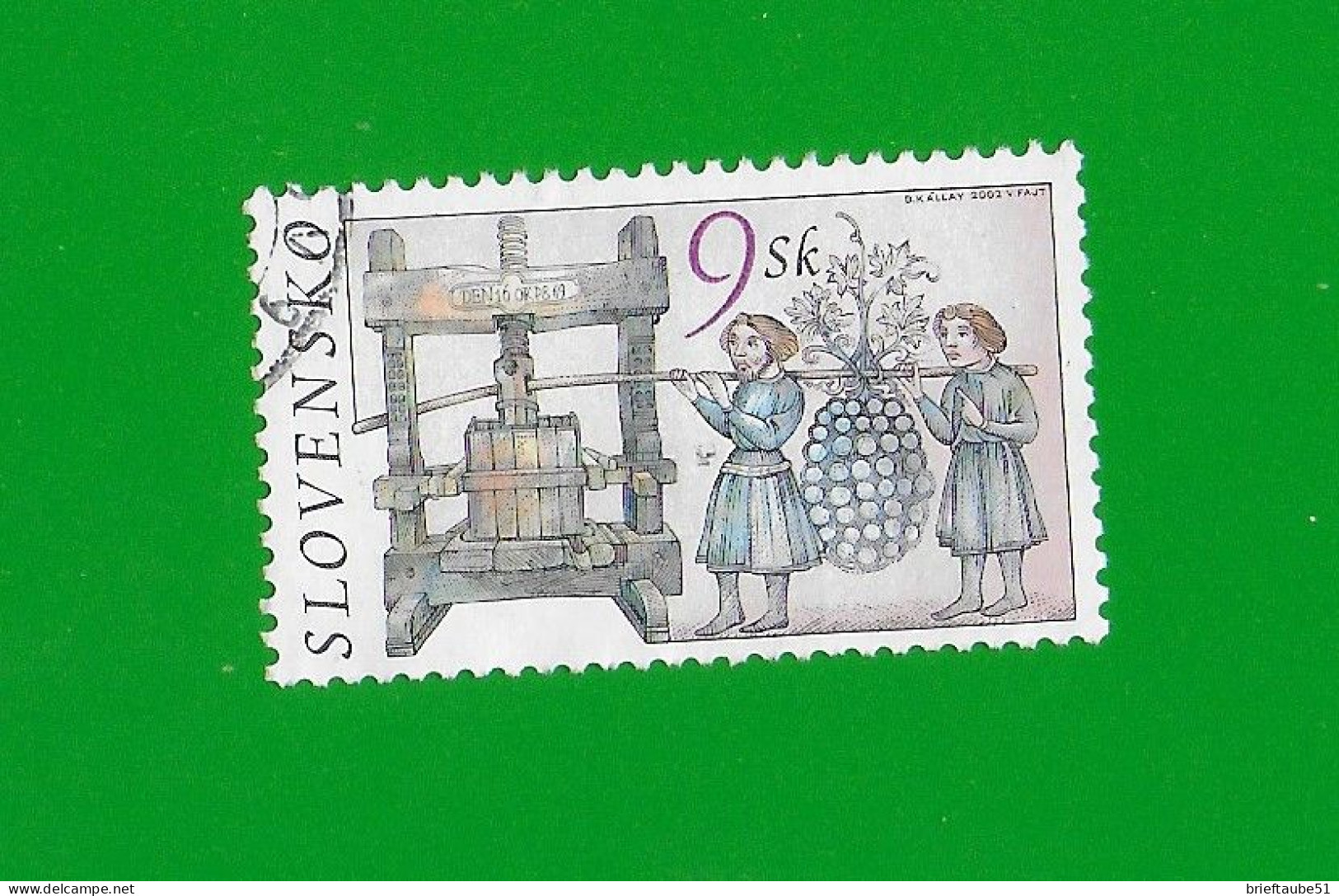 SLOVAKIA REPUBLIC 2002 Gestempelt°Used/Bedarf  MiNr. 426  #  "Weinherstellung  # Weinpresse" - Gebraucht