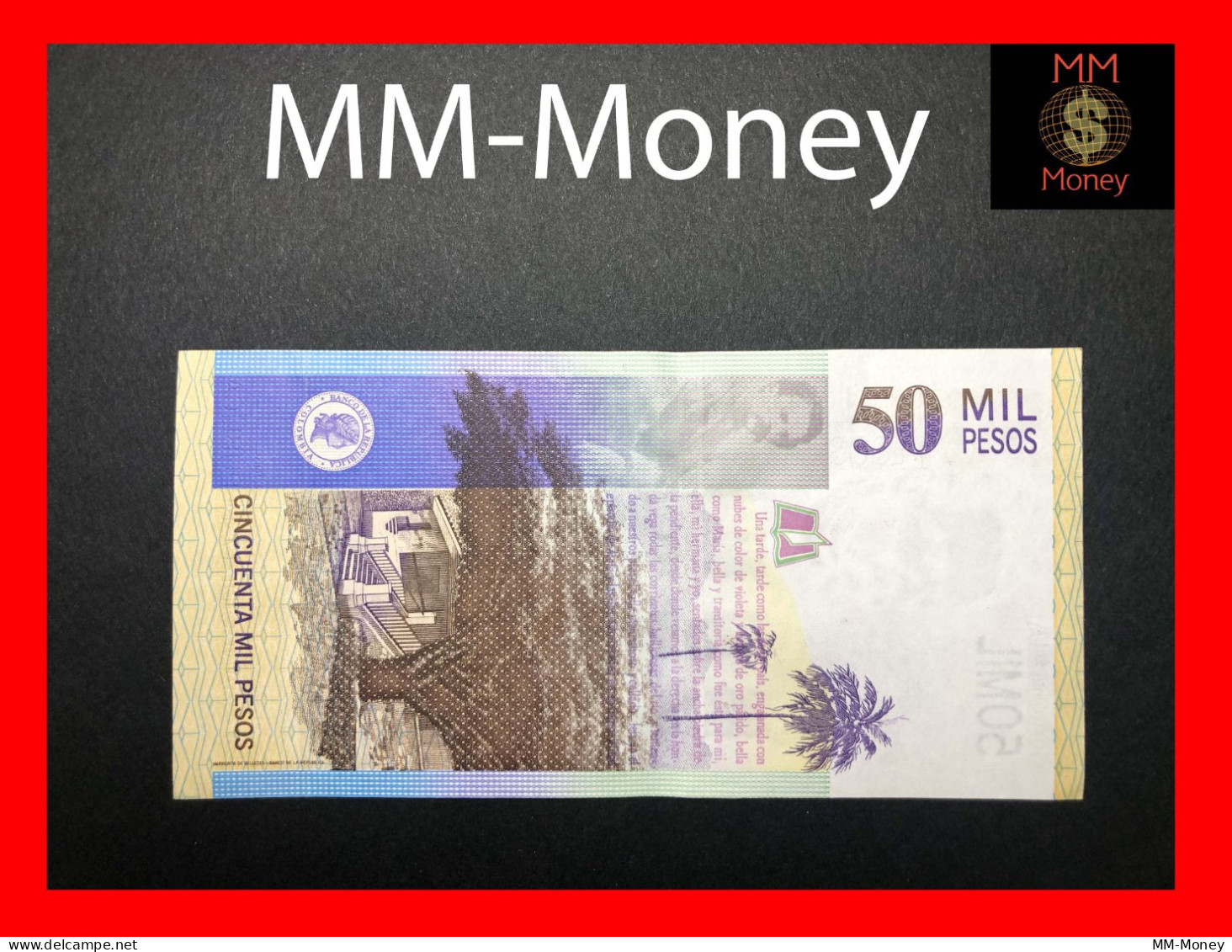COLOMBIA  50.000 50000 Pesos  26.8.2011  P. 455    UNC - Colombie