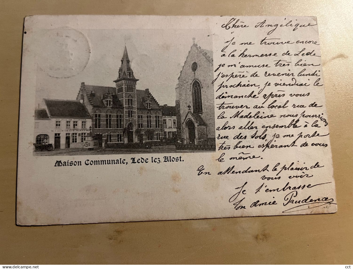 Lede Lez Alost  Lede   Maison Communale  (verzonden In 1900) - Lede