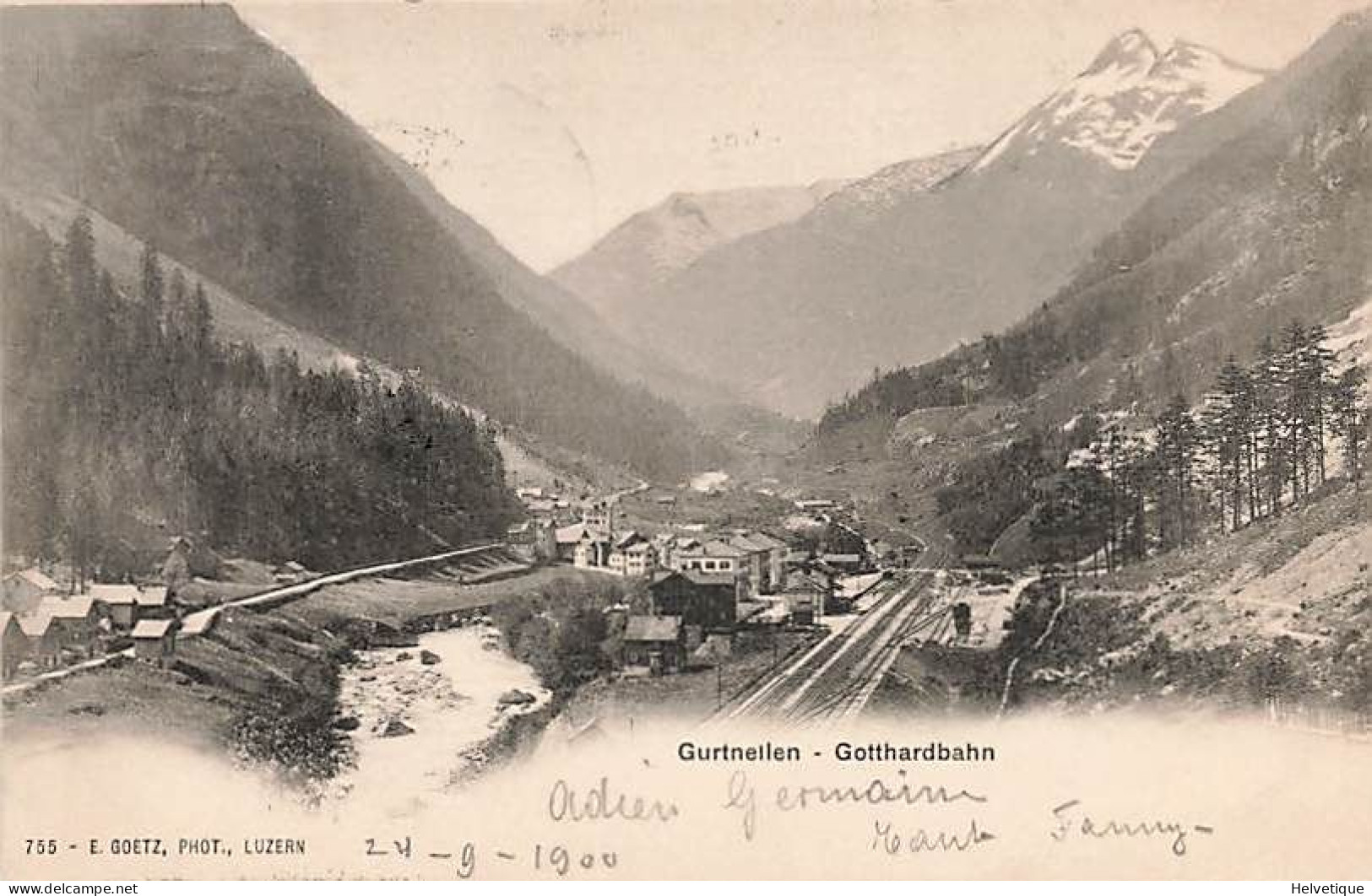 Gurtnellen Gotthardbahn 1900 Bhnhof Bahn - Gurtnellen
