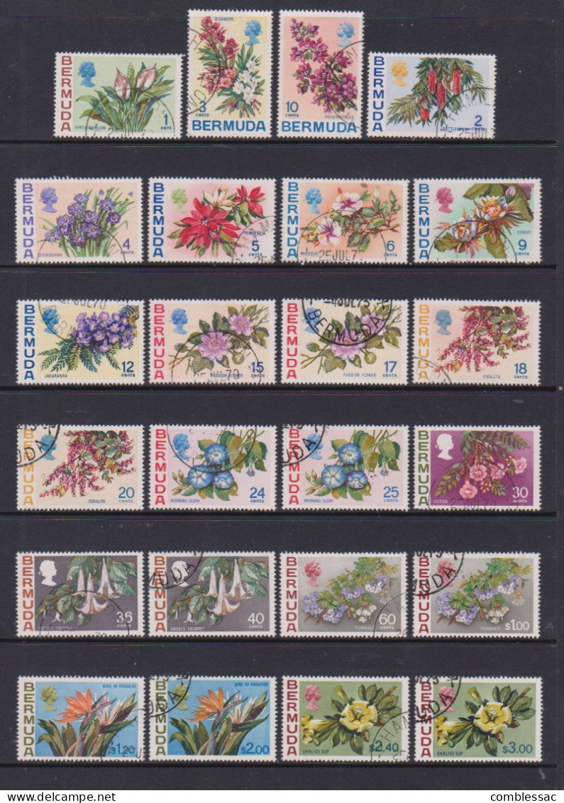 BERMUDA    1970    Flowers    Set  Of  24    USED - Bermuda