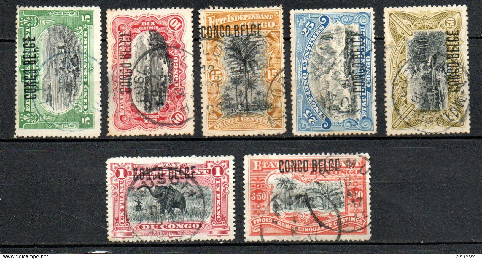 Col33 Congo Belge  1908 N° 40 à 47 Oblitéré Cote : 68,00€ - Usados