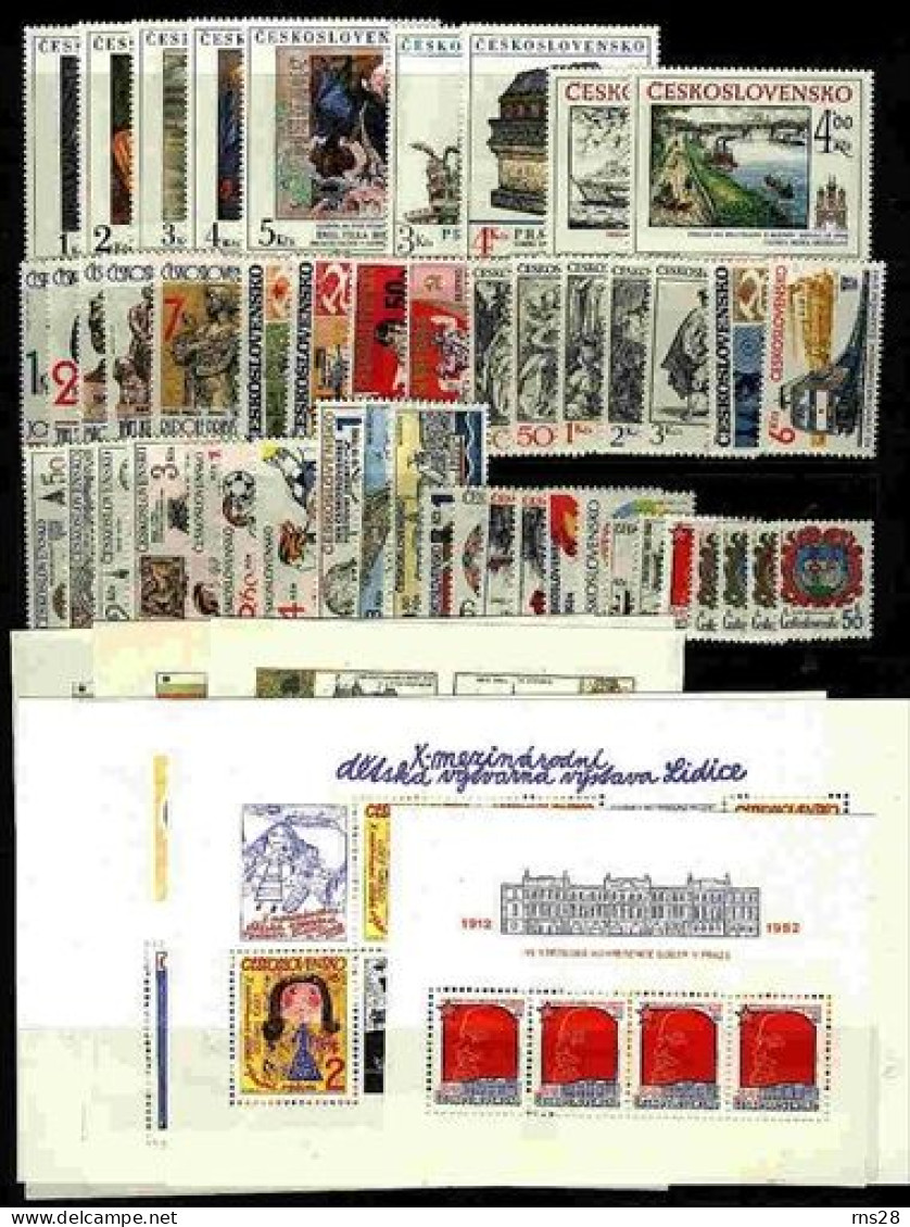 Czechoslovakie Annee Complete Neuf Sans Charnieres 1982 - Volledig Jaar