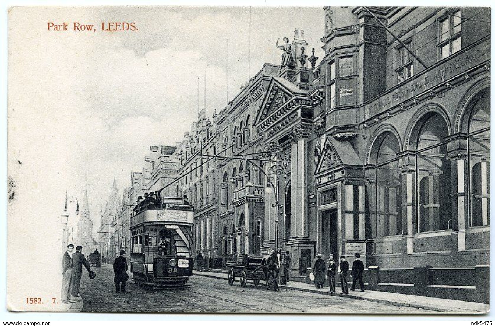 LEEDS : PARK ROW (TRAM 39 / TRAMCAR) / NATIONAL PROVINCIAL BANK OF ENGLAND - Leeds