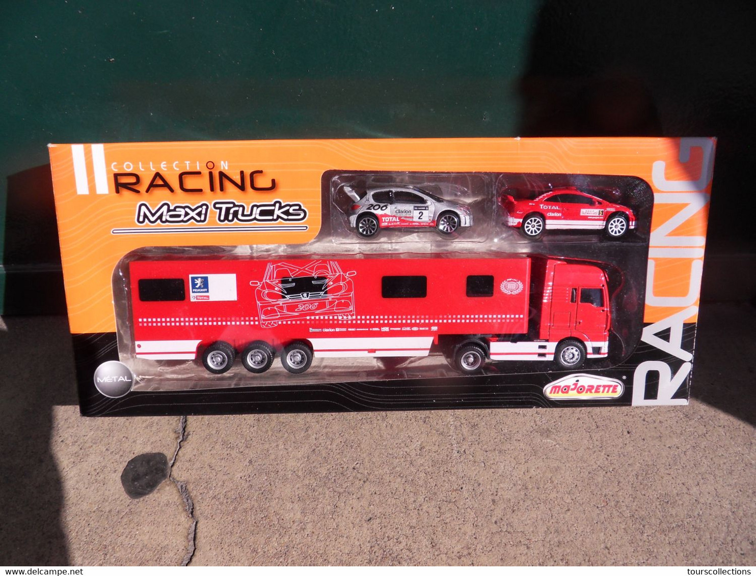 RARE COFFRET De 2004  CAMION SEMI REMORQUE MAJORETTE Collection Racing Maxi Trucks PEUGEOT 206 WRC Sport - Tracteur MAN - Majorette