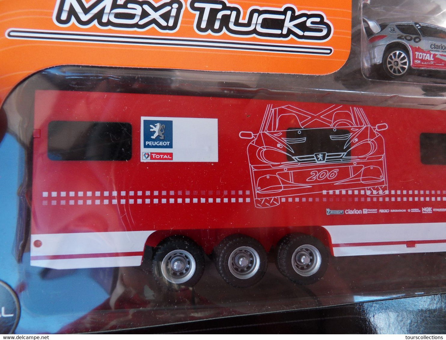 RARE COFFRET de 2004  CAMION SEMI REMORQUE MAJORETTE collection Racing Maxi Trucks PEUGEOT 206 WRC Sport - tracteur MAN