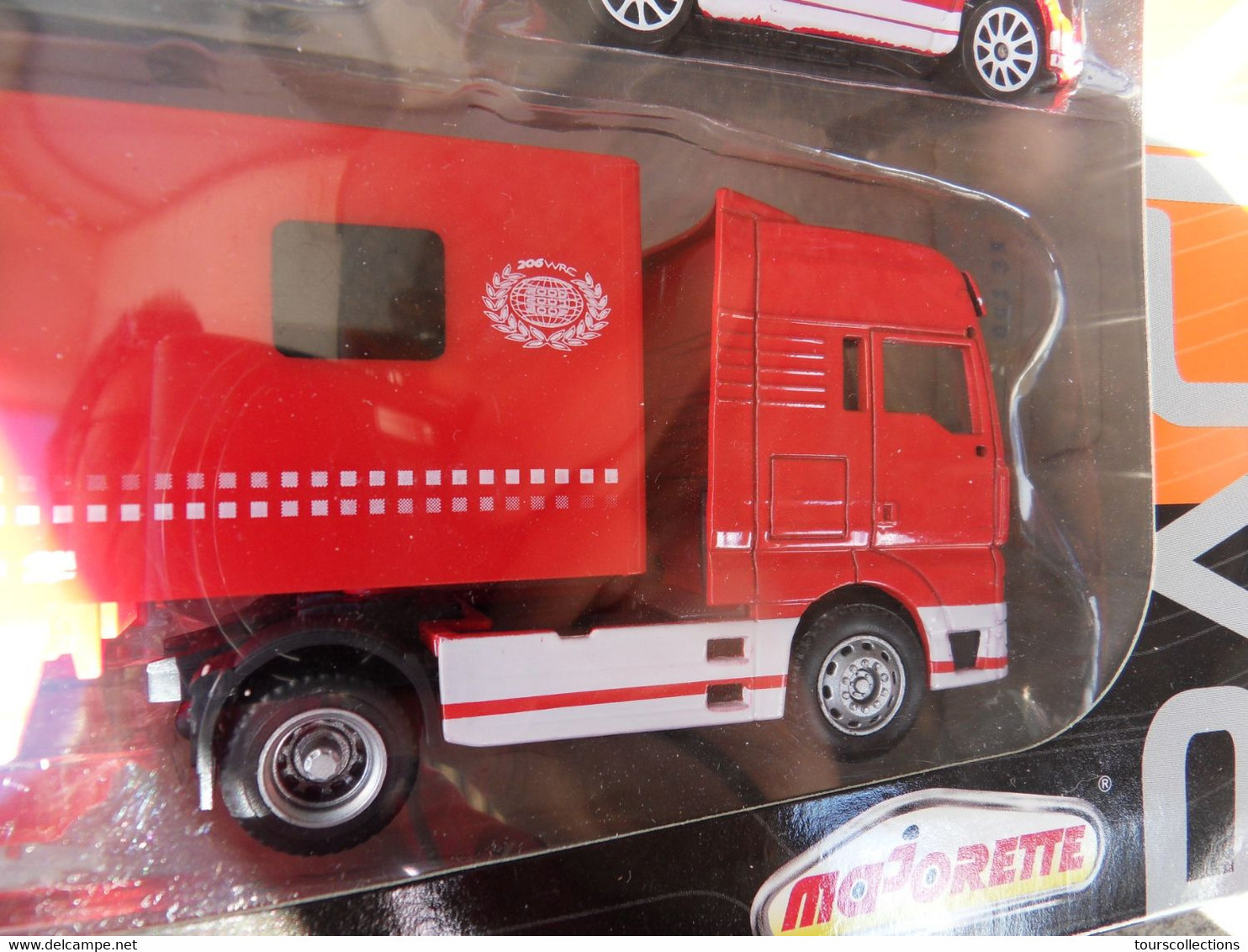 RARE COFFRET de 2004  CAMION SEMI REMORQUE MAJORETTE collection Racing Maxi Trucks PEUGEOT 206 WRC Sport - tracteur MAN