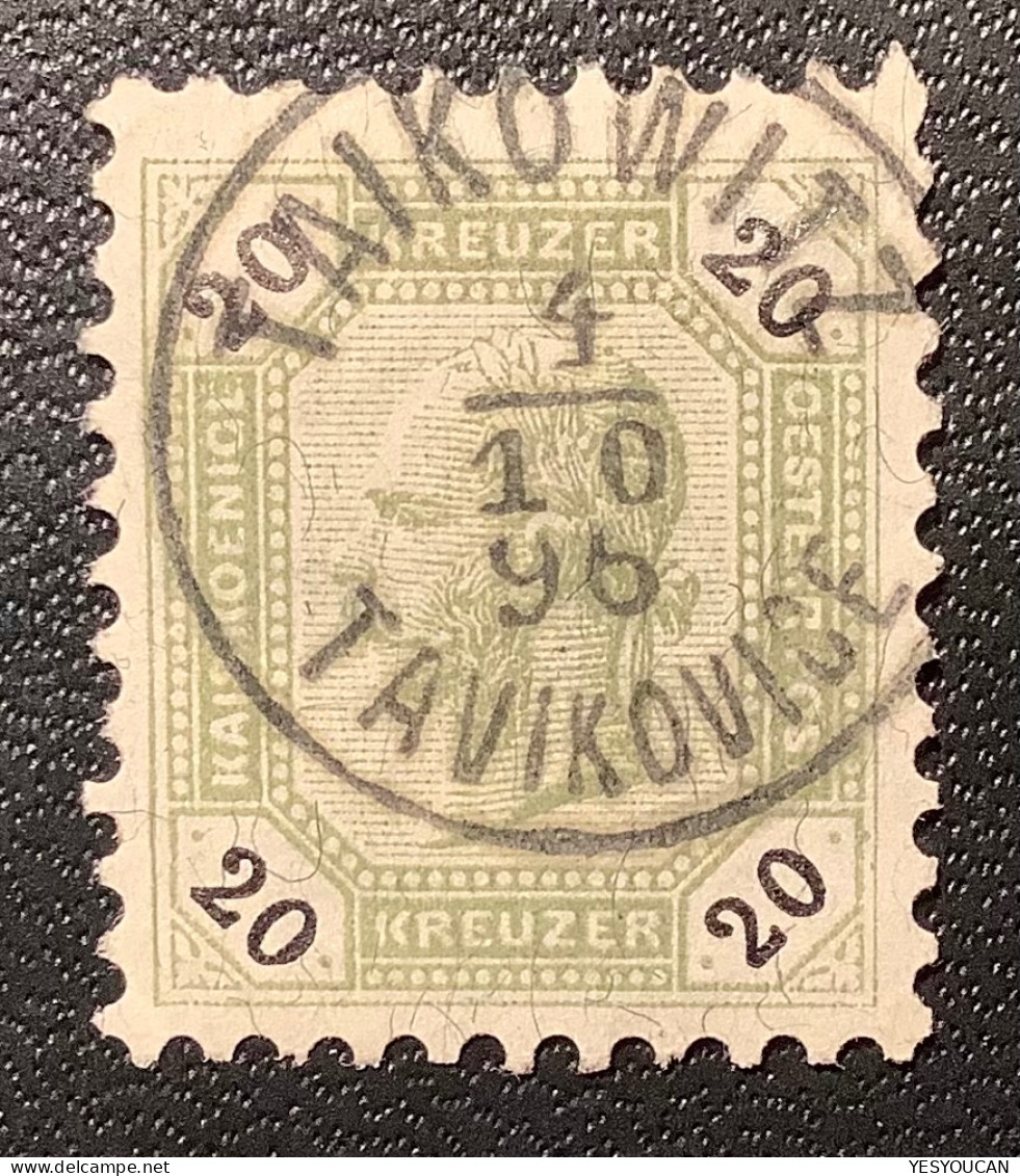 RARE "TAIKOWITZ / TAVIKOVICE 1896" (Mähren, Okres  Znojmo Czech Republic) Österreich 20Kr  (Austria Czechoslovakia - Oblitérés