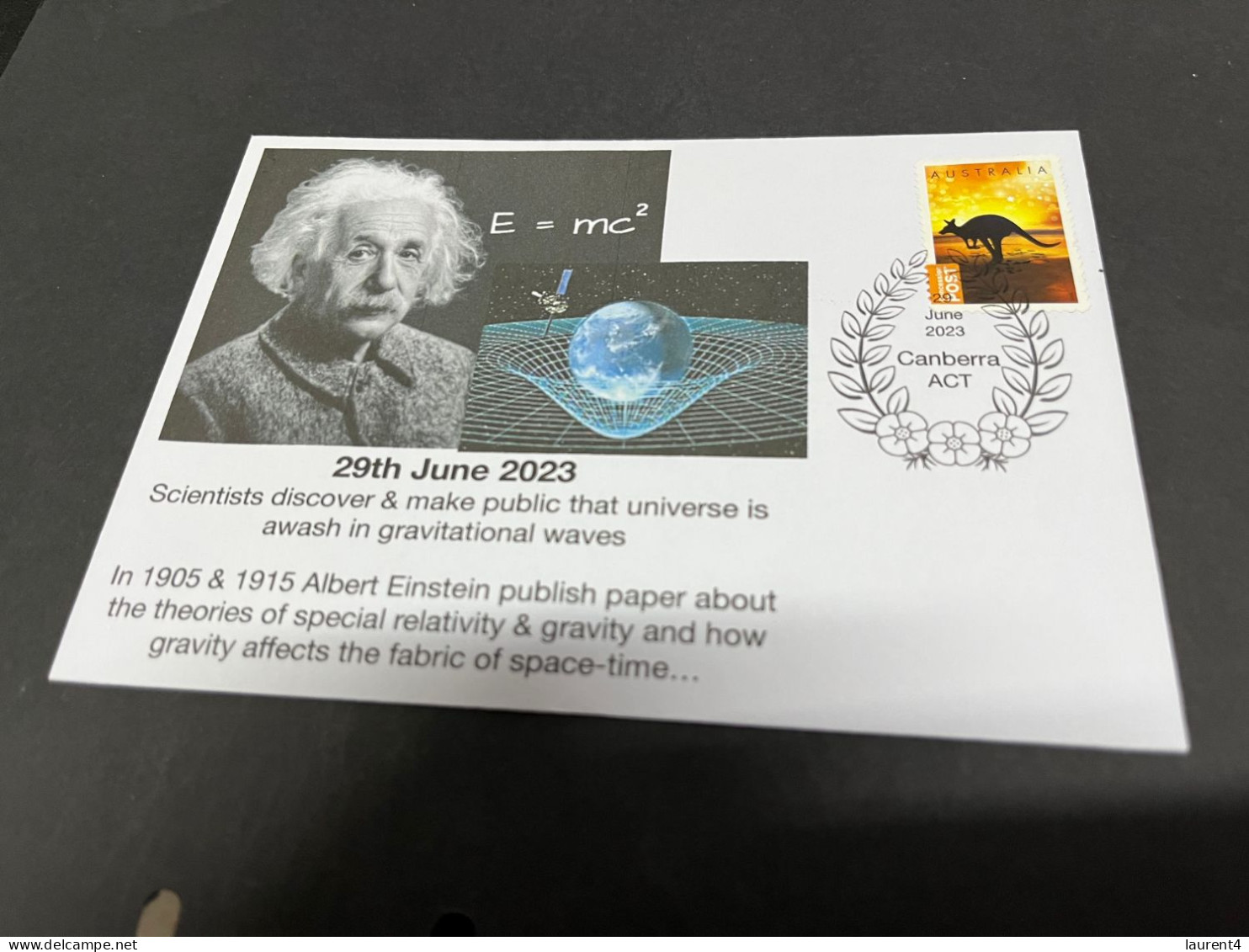 (1 S 3) 29th June 2023 - Univers Is Awash In Gravitational Waves (A. Einstein 1905&1915 Theory) With Kangaroo Stamp - Albert Einstein