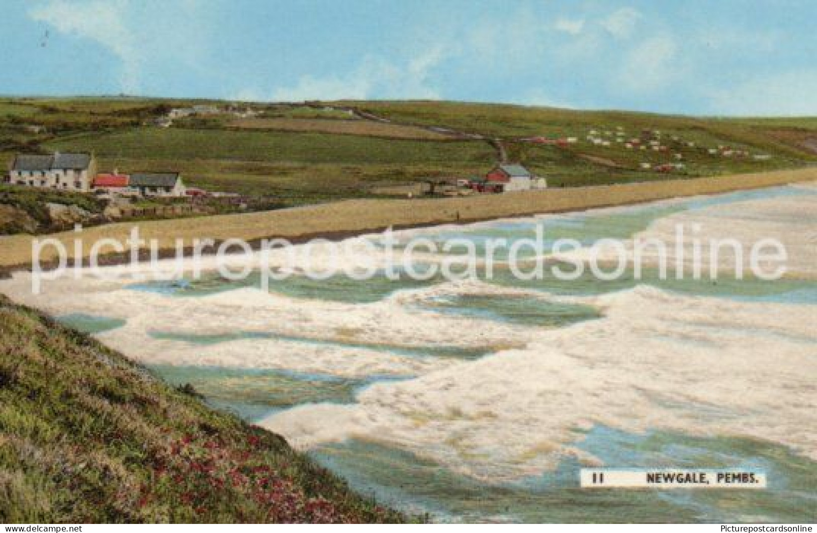 NEWGALE PEMBROKESHIRE OLD COLOUR POSTCARD WALES - Pembrokeshire