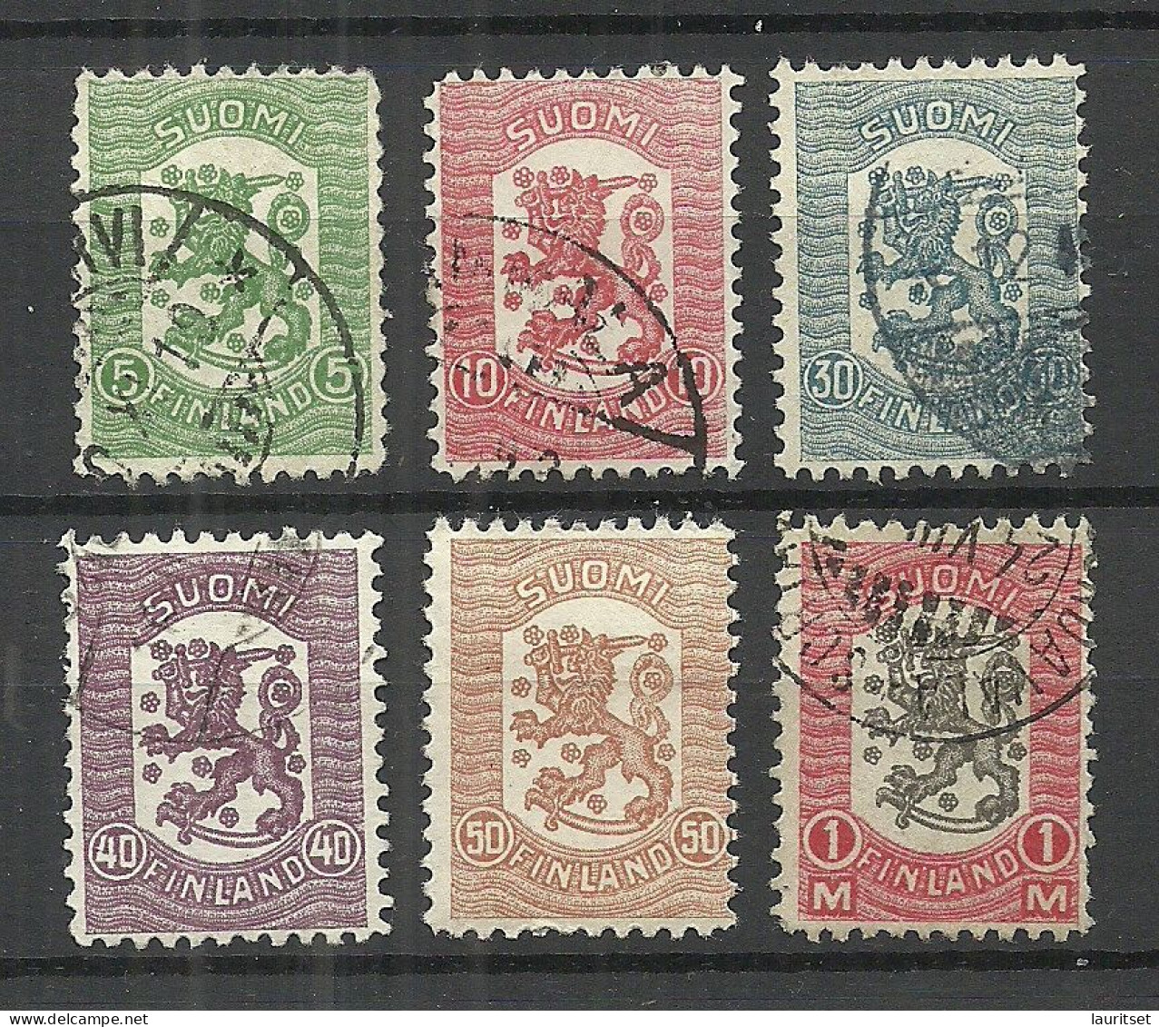 FINLAND FINNLAND 1918 = 6 Values From Set Michel 95 - 102 O/* (mostly O) - Sonstige & Ohne Zuordnung