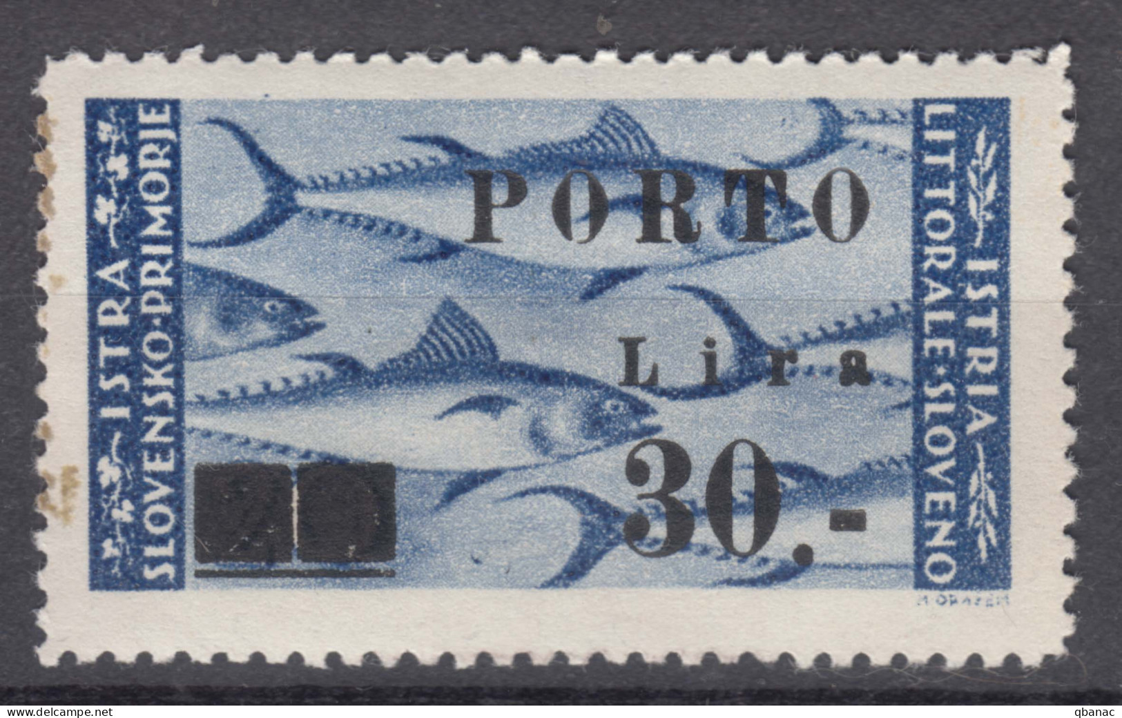 Istria Litorale Yugoslavia Occupation, Porto 1946 Sassone#19 Overprint II, Mint Never Hinged - Yugoslavian Occ.: Istria