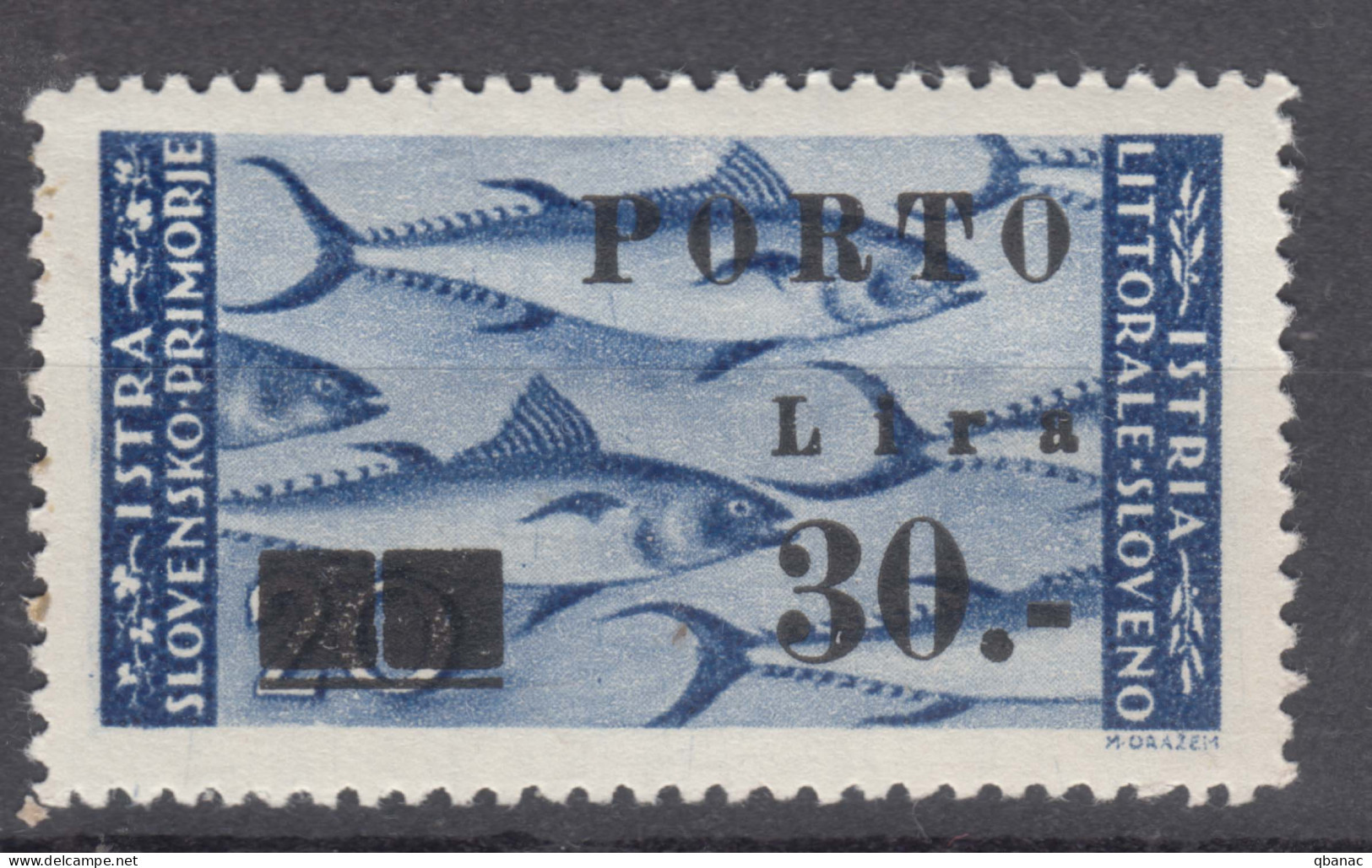 Istria Litorale Yugoslavia Occupation, Porto 1946 Sassone#19 Overprint II, Mint Never Hinged - Occup. Iugoslava: Istria