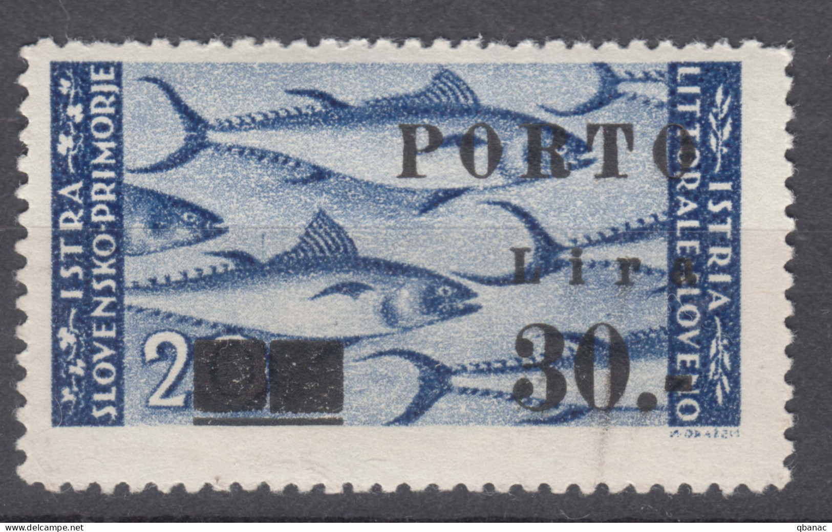 Istria Litorale Yugoslavia Occupation, Porto 1946 Sassone#19 Overprint II, Mint Never Hinged - Ocu. Yugoslava: Istria