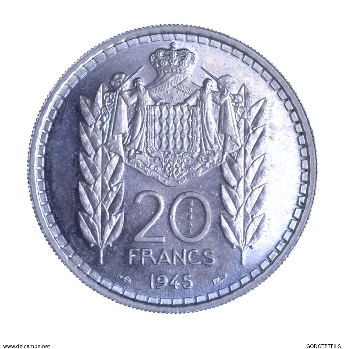 Monnaie De Paris- Monaco 20 Francs Essai 1945 Paris - 1922-1949 Louis II