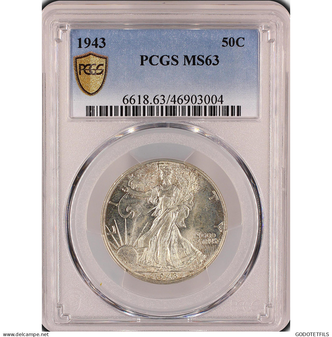 PCGS MS63-Etats-Unis Demi Dollar 1943 Philadelphie - Sammlungen